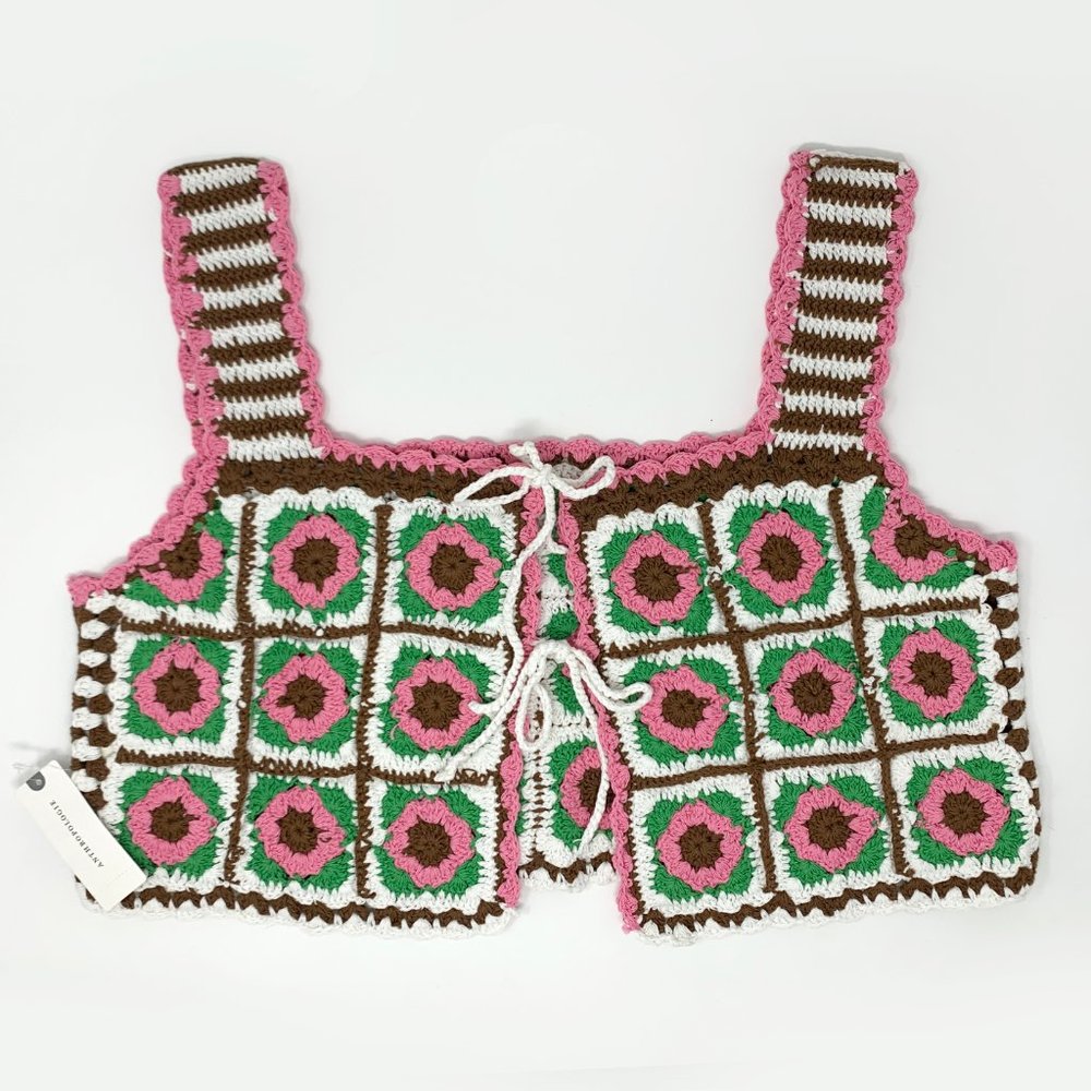 ANTHROPOLOGIE | 100% Cotton Multi Colored Crochet Reversible Tank | NWT - Picture 8 of 10